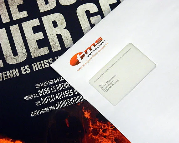 tms connected!, Umschlag, Mailingaktion, Detail