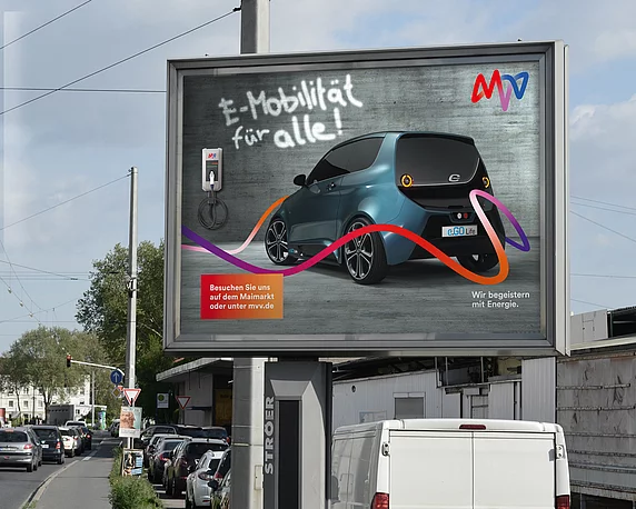 MVV, E-Mobilität, Plakat, Mega Light, Kampagne, Werbeagentur Mannheim, magenta