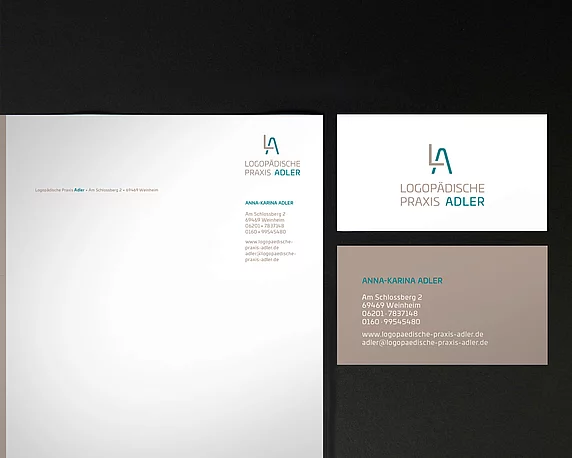 Logopädische Praxis Adler, Geschäftsausstattung, Corporate Design, Start-Up
