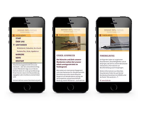 Biewald, Feit & Partner, Website
