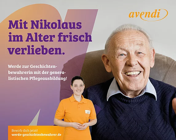 Kampagnenmotiv für den Seniorendienstleister avendi