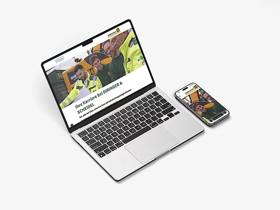 Startseite auf Desktop und Smartphone