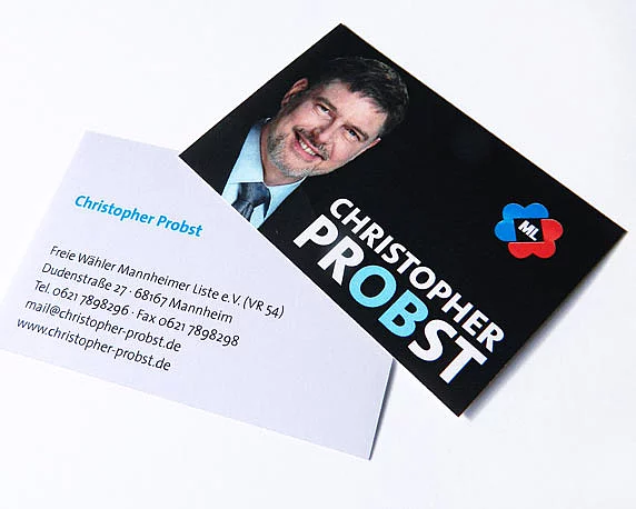 Christopher Probst, Kandidat, Oberbürgermeisterwahl, Visitenkarten