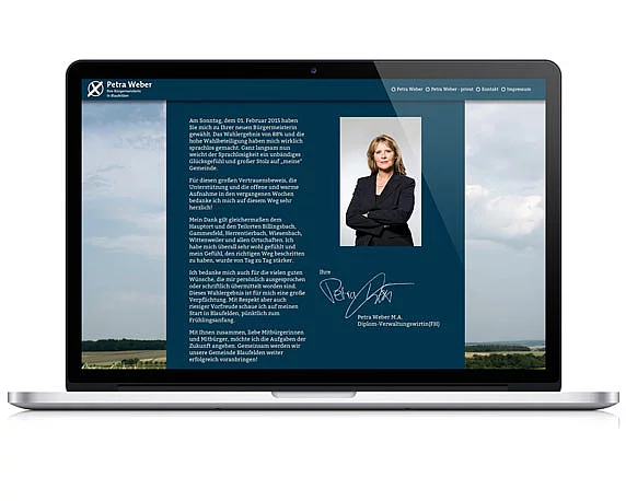 Petra Weber, Website, One-Pager