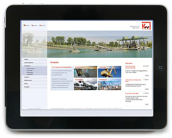 Kranwerke AG Mannheim, Website