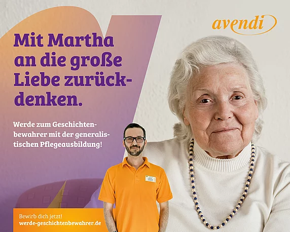 Kampagnenmotiv für den Seniorendienstleister avendi