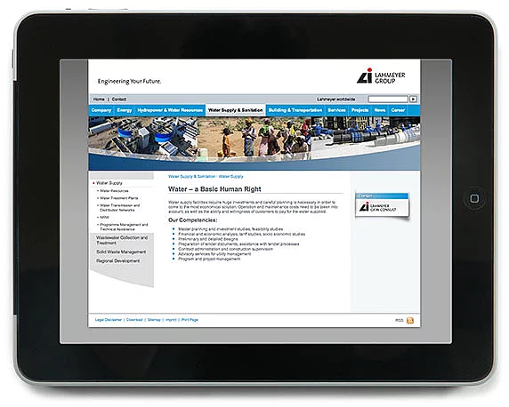 Lahmeyer Gruppe, Website