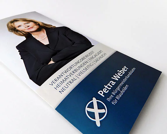 Petra Weber, Info-Folder, DIN lang, Werbeagentur magenta, Mannheim
