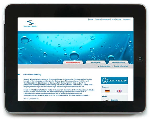 Donauer & Probst, Website