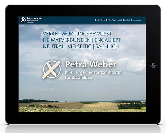 Petra Weber, Website, One-Pager
