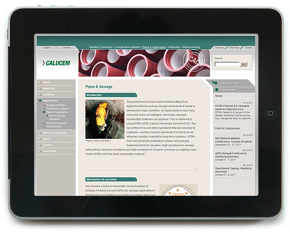 Calucem, Broschüre, Website