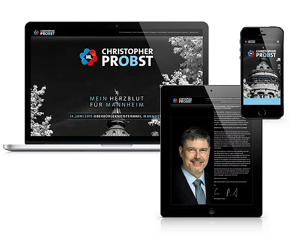 Christopher Probst, Kandidat, Oberbürgermeisterwahl, Landingpage, Response Design