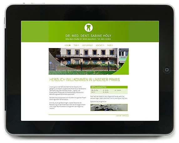 Zahnarztpraxis Dr. Höly, Website