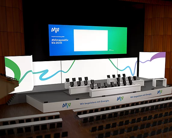 MVV-Hauptversammlung Mozartsaal Bühne und Sitzreihen