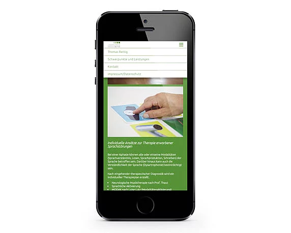 Logopädische Praxis Rettig, neues Design, Website, Responsive, Smartphone
