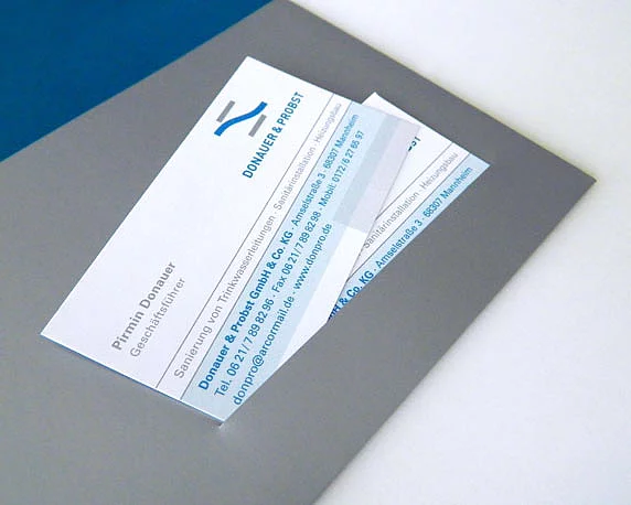 Donauer & Probst, Corporate Design, Visitenkarten, Mappe