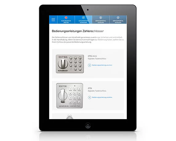 AstraDirekt, Website, Responsive Design