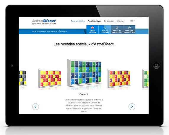 AstraDirect, Website, französisch