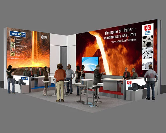 United Cast Bar Group, UCB, Messestand, Hannover, 3d-Simulation