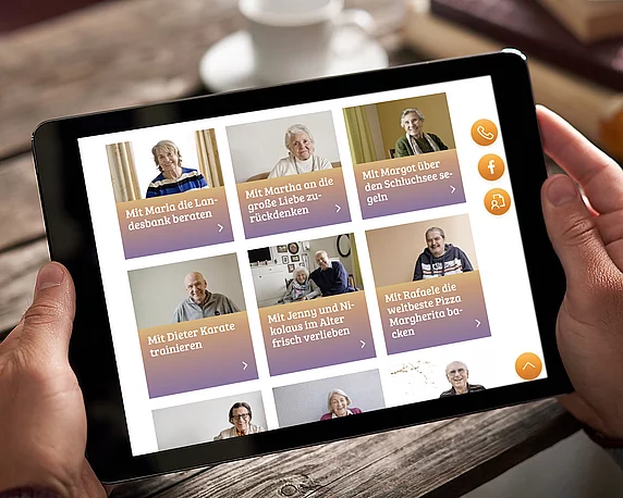 Landingpage-Unterseite für den Seniorendienstleister avendi