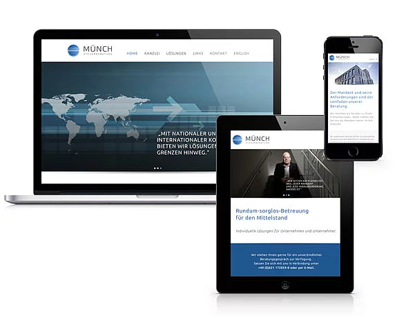 Münch Steuerberatung, Website, Devices, Werbeagentur magenta, Mannheim
