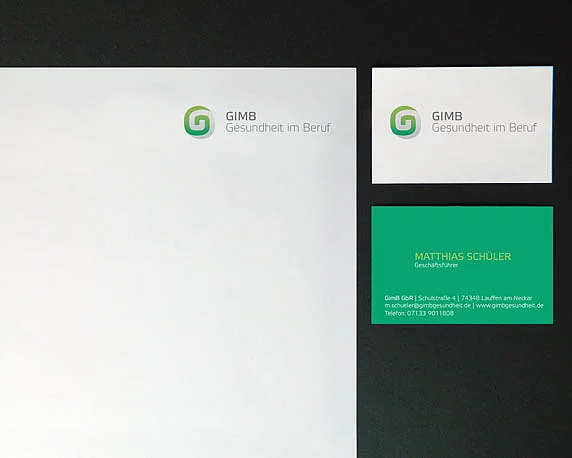 Logo, Corporate Design, Visitenkarte, Briefbogen, Gesundheit, Beruf, GIMB