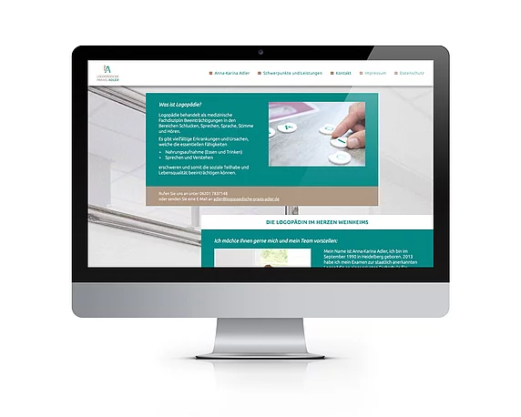 Logopädische Praxis Adler, Website, Corporate Design, Start-Up