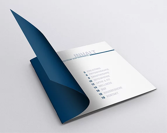 THERANEOS, Physiotherapie, Broschüre, Corporate Design