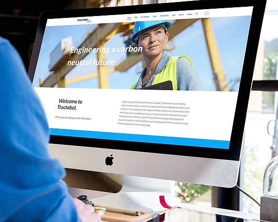 Tractebel Blog Startseite auf Display