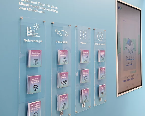 MVV BUGA23 Factcards zu Solarenergie, E-Mobilität, Wärme und Energiesparen