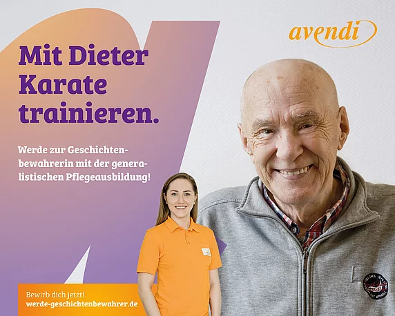 Kampagnenmotiv für den Seniorendienstleister avendi