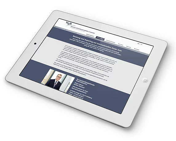 WSB-Unternehmensgruppe, Website, Leistungen, Tablet, mobil