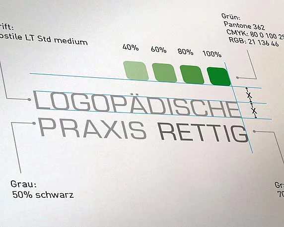 Logopädische Praxis Rettig, neues Design, Logo, CD Manual