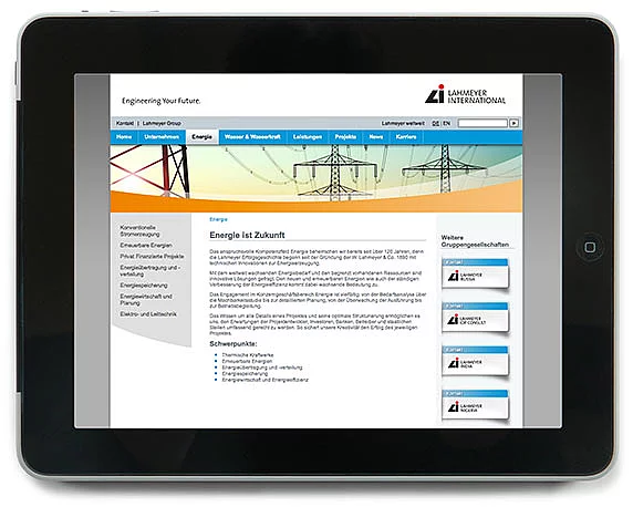 Lahmeyer Gruppe, Website