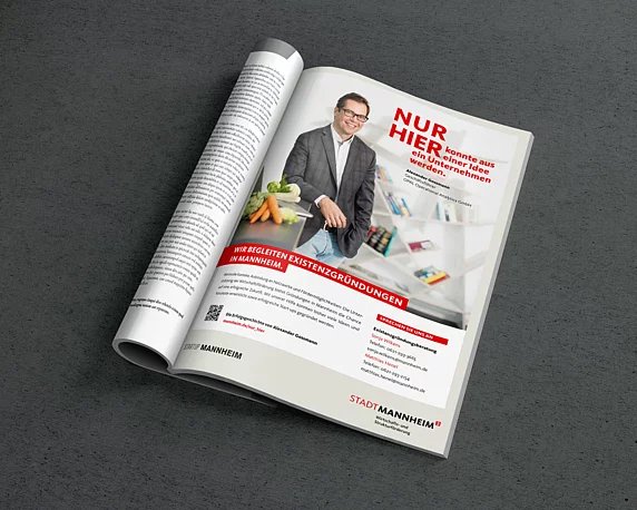 Wirtschafts- und Strukturförderung Mannheim, Anzeigen, Kampagne, "Nur hier", Innovation, Unternehmen, Testimonial, Erfolgsgeschichte, OPAL Operational Analytics GmbH