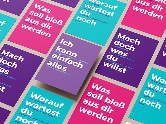 Ziegle Postkarten mit motivierenden Slogans