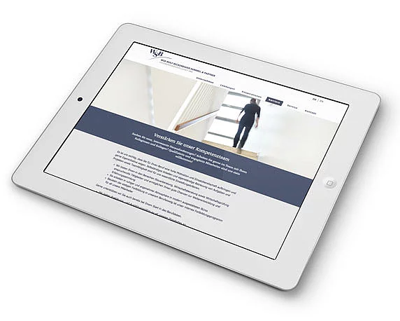 WSB-Unternehmensgruppe, Website, Stellenangebote, Tablet, mobil