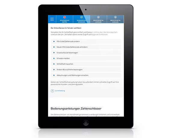 AstraDirekt, Website, Responsive Design