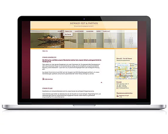 Biewald, Feit & Partner, Website