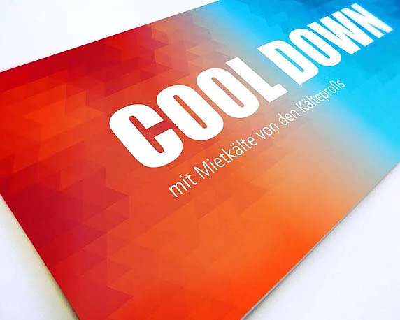 TRANE, Postkarte, Mailing, cool down, Mietlösungen, Werbeagentur Mannheim, magenta