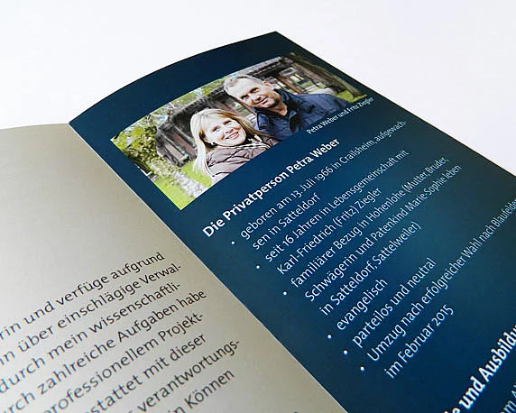 Petra Weber, Info-Folder, DIN lang