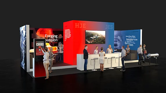 Messestand HJE JES zur Tube 2026, Rendering