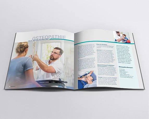  THERANEOS, Physiotherapie, Broschüre, Corporate Design