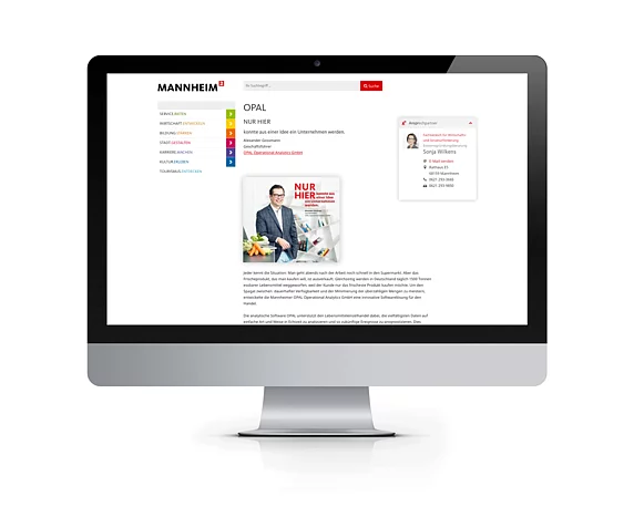 Wirtschafts- und Strukturförderung Mannheim, Anzeigen, Kampagne, Website, Internet, "Nur hier", Innovation, Unternehmen, Testimonial, Erfolgsgeschichte