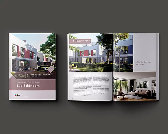 BPD Immobilienentwicklung, Immobilienmarketing, A4 Exposé des Bauvorhabens Bad Schönbor