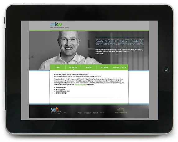 mkw Mediationskanzlei, Website, Webdesign