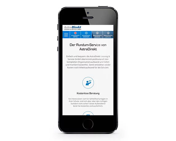 AstraDirekt, Website, Responsive Design