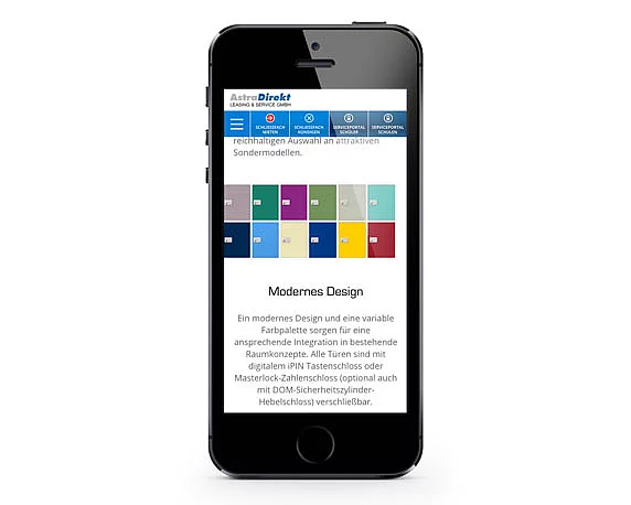 AstraDirekt, Website, Responsive Design
