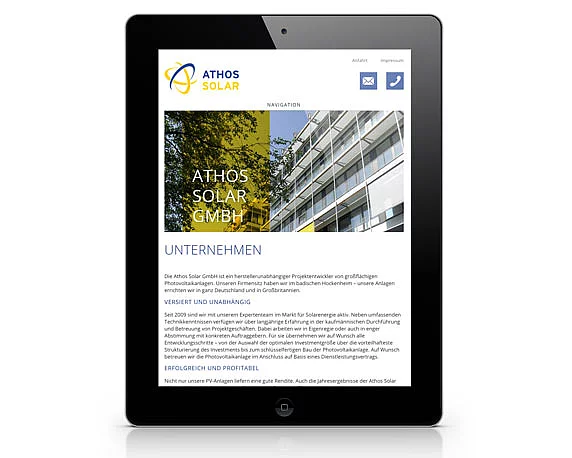 Athos Solar, Website