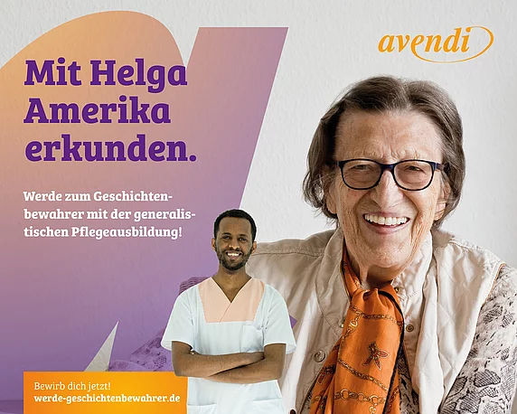 Kampagnenmotiv für den Seniorendienstleister avendi